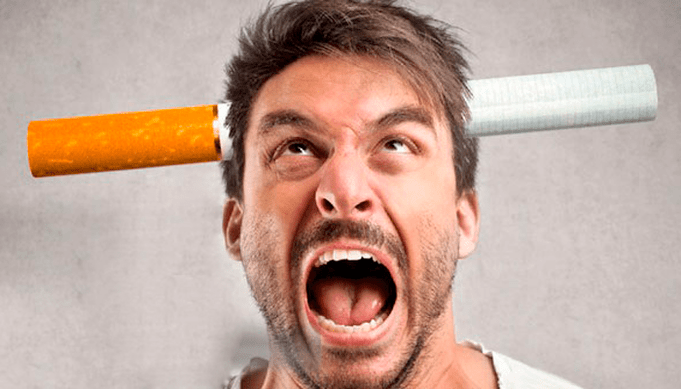 Irritabilité à l'arrêt du tabac chez un homme